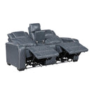  Manufacturer Color_Blue -- Apex 8449BU-2PWHM Power Reclining Love Seat with Console, Wireless charger, Air Massage and Heat IMAGE 5