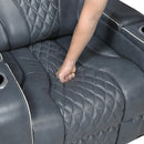  Manufacturer Color_Blue -- Apex 8449BU-1PWHM Power Reclining Chair with Power Headrest, Air Massage and Heat and Charging Ports IMAGE 15
