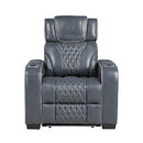  Manufacturer Color_Blue -- Apex 8449BU-1PWHM Power Reclining Chair with Power Headrest, Air Massage and Heat and Charging Ports IMAGE 1