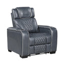  Manufacturer Color_Blue -- Apex 8449BU-1PWHM Power Reclining Chair with Power Headrest, Air Massage and Heat and Charging Ports IMAGE 2