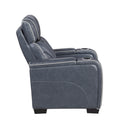  Manufacturer Color_Blue -- Apex 8449BU-1PWHM Power Reclining Chair with Power Headrest, Air Massage and Heat and Charging Ports IMAGE 3