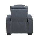  Manufacturer Color_Blue -- Apex 8449BU-1PWHM Power Reclining Chair with Power Headrest, Air Massage and Heat and Charging Ports IMAGE 5