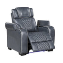  Manufacturer Color_Blue -- Apex 8449BU-1PWHM Power Reclining Chair with Power Headrest, Air Massage and Heat and Charging Ports IMAGE 7