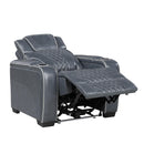  Manufacturer Color_Blue -- Apex 8449BU-1PWHM Power Reclining Chair with Power Headrest, Air Massage and Heat and Charging Ports IMAGE 8