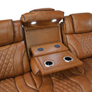  Manufacturer Color_Brown -- Apex 8449BR-3PWHM Power Reclining Sofa with Wireless Charger, Air Massage and Heat IMAGE 7