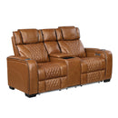  Manufacturer Color_Brown -- Apex 8449BR-2PWHM Power Reclining Love Seat with Console, Wireless charger, Air Massage and Heat IMAGE 2