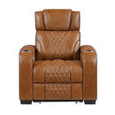  Manufacturer Color_Brown -- Apex 8449BR-1PWHM Power Reclining Chair with Power Headrest, Air Massage and Heat and Charging Ports IMAGE 1