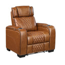  Manufacturer Color_Brown -- Apex 8449BR-1PWHM Power Reclining Chair with Power Headrest, Air Massage and Heat and Charging Ports IMAGE 2