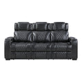  Manufacturer Color_Black -- Apex 8449BK-3PWHM Power Reclining Sofa with Wireless Charger, Air Massage and Heat IMAGE 1