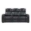  Manufacturer Color_Black -- Apex 8449BK-3PWHM Power Reclining Sofa with Wireless Charger, Air Massage and Heat IMAGE 1