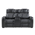  Manufacturer Color_Black -- Apex 8449BK-2PWHM Power Reclining Love Seat with Console, Wireless charger, Air Massage and Heat IMAGE 1