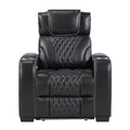  Manufacturer Color_Black -- Apex 8449BK-1PWHM Power Reclining Chair with Power Headrest, Air Massage and Heat and Charging Ports IMAGE 1