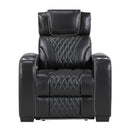  Manufacturer Color_Black -- Apex 8449BK-1PWHM Power Reclining Chair with Power Headrest, Air Massage and Heat and Charging Ports IMAGE 1