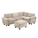  Manufacturer Color_Taupe -- Homelegance Dublin Fabric 5 pc Sectional IMAGE 1