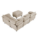  Manufacturer Color_Taupe -- Homelegance Dublin Fabric 5 pc Sectional IMAGE 4