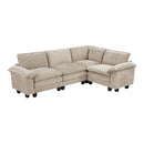  Manufacturer Color_Taupe -- Homelegance Dublin Fabric 4 pc Sectional IMAGE 1