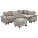  Manufacturer Color_Dark pewter -- Dublin 8450PWT*53ACCR 5 pc Modular Sectional with Ottoman IMAGE 1