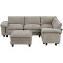  Manufacturer Color_Dark pewter -- Dublin 8450PWT*53ACCR 5 pc Modular Sectional with Ottoman IMAGE 2
