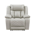 Manufacturer Color_Grey -- Homelegance Huron Power Polyurethane Recliner IMAGE 1