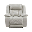  Manufacturer Color_Grey -- Homelegance Huron Power Polyurethane Recliner IMAGE 1