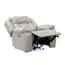  Manufacturer Color_Grey -- Homelegance Huron Power Polyurethane Recliner IMAGE 9
