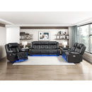  Manufacturer Color_Black -- Huron 8457BLK-1PW Power Reclining Chair with LED and Charging Ports IMAGE 16