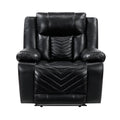  Manufacturer Color_Black -- Huron 8457BLK-1PW Power Reclining Chair with LED and Charging Ports IMAGE 1