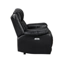  Manufacturer Color_Black -- Huron 8457BLK-1PW Power Reclining Chair with LED and Charging Ports IMAGE 3