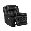  Manufacturer Color_Black -- Huron 8457BLK-1PW Power Reclining Chair with LED and Charging Ports IMAGE 7