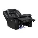  Manufacturer Color_Black -- Huron 8457BLK-1PW Power Reclining Chair with LED and Charging Ports IMAGE 9