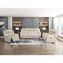  Manufacturer Color_Beige -- Huron 8457BEG-1PW Power Reclining Chair with LED and Charging Ports IMAGE 16