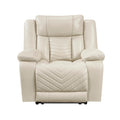  Manufacturer Color_Beige -- Huron 8457BEG-1PW Power Reclining Chair with LED and Charging Ports IMAGE 1