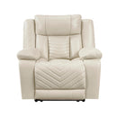  Manufacturer Color_Beige -- Huron 8457BEG-1PW Power Reclining Chair with LED and Charging Ports IMAGE 1