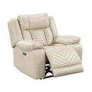  Manufacturer Color_Beige -- Huron 8457BEG-1PW Power Reclining Chair with LED and Charging Ports IMAGE 7