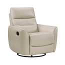  Manufacturer Color_Taupe -- Homelegance Cassian Swivel Glider Leather Match Recliner IMAGE 2