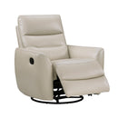  Manufacturer Color_Taupe -- Homelegance Cassian Swivel Glider Leather Match Recliner IMAGE 6