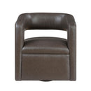  Manufacturer Color_Dark coffee -- Homelegance Sawyer Swivel Leather Look Chair IMAGE 1