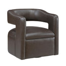  Manufacturer Color_Dark coffee -- Homelegance Sawyer Swivel Leather Look Chair IMAGE 2