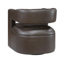  Manufacturer Color_Dark coffee -- Homelegance Sawyer Swivel Leather Look Chair IMAGE 4