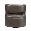  Manufacturer Color_Dark coffee -- Homelegance Sawyer Swivel Leather Look Chair IMAGE 5