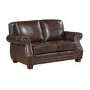  Manufacturer Color_Brown -- Homelegance Remington Stationary Leather Match Loveseat IMAGE 2