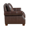  Manufacturer Color_Brown -- Homelegance Remington Stationary Leather Match Loveseat IMAGE 3
