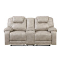  Manufacturer Color_Pewter -- Gainesville 8560PT-2 Double Reclining Love Seat with Center Console IMAGE 1