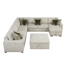 Homelegance Isla 8548*7VC2ACR2ACLACAOT 6 pc Sectional with Reversible Chaise, Pull-out Bed and Ottoman IMAGE 2