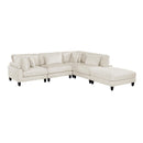  Manufacturer Color_Beige -- Robstown 9688NBE*52CR2ACOT 5 pc Modular Sectional with Ottoman IMAGE 1