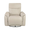  Manufacturer Color_Taupe -- Homelegance Hadley Swivel Glider Leather Match Recliner IMAGE 1