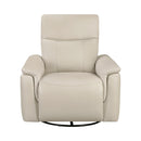  Manufacturer Color_Taupe -- Homelegance Hadley Swivel Glider Leather Match Recliner IMAGE 1
