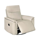  Manufacturer Color_Taupe -- Homelegance Hadley Swivel Glider Leather Match Recliner IMAGE 6