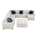 Homelegance Isla 8548BE*7VC2ACR2ACLACAOT 6 pc Sectional with Reversible Chaise, Pull-out Bed, Hidden Storage and Ottoman IMAGE 3