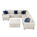  Homelegance Isla 8548BE*7VC2ACR2ACLACAOT 6 pc Sectional with Reversible Chaise, Pull-out Bed, Hidden Storage and Ottoman IMAGE 4